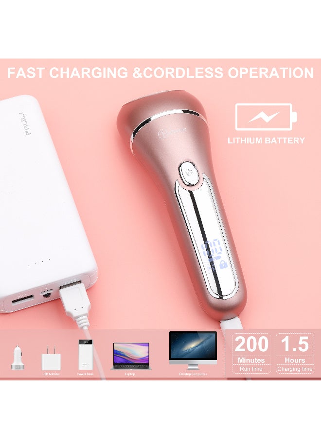 Hatteker Electric Shaver for Women Lady Epilator Electric Razors Kit Hair Remover for Face Chin Arm Leg Armpit Bikini Trimmer Painless Waterproof USB Rechargeable Dry Wet with Detachable Head 3 in 1 - Image 5